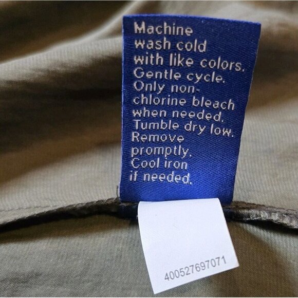 Apt 9 Womens Olive Green 3/4 Bell Sleeve Crew Neck Blouse Top Med Boho RN73277 - Picture 8 of 9